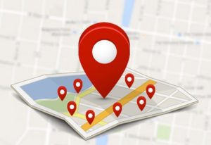 local seo map with map points